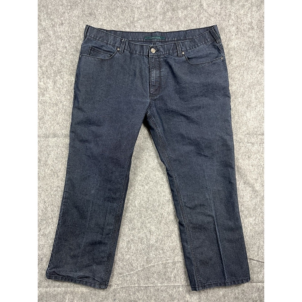 Perry Ellis Mens Jeans Blue Straight Fit Dark Wash Casual Stretch Size 44x30